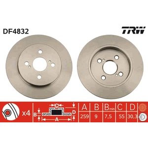 DISK ZADNJI  259 x 9    4/100 - YARIS P9 1.0 VVT-i 06-