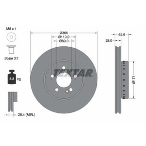 DISK PREDNJI 282x25  5/114,30 - COROLLA  19-