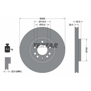 DISK PREDNJI  308 x 25  5/110 - ASTRA H/ZAFIRA 05