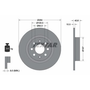 DISK ZADNJI  264 x 10  4/100 - PUNTO (199)  2012 -