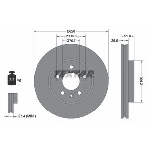 DISK PREDNJI  296 x 29  5/115 - ANTARA, CAPTIVA: 06-