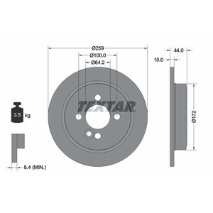 DISK ZADNJI  259 x 10  4/100 - COOPER 2001 -
