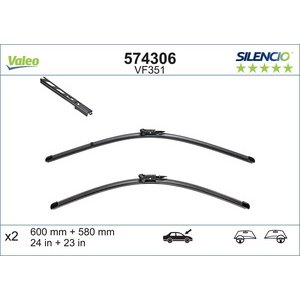 METLICE(SPOJLER),SET 600/580mm - BMW 5, SILENCIO X.TRM,VALEO