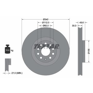 DISK PREDNJI  340 x 30  5/112 - GOLF VII, A3 12-, PASSAT 10-