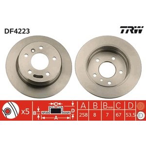 DISK ZADNJI  258 x 8    5/112 - 168 A, VANEO