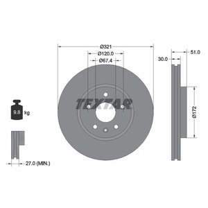 DISK PREDNJI  321 x 30  5/120 - INSIGNIA: 08-, SAAB 9-5: 10-