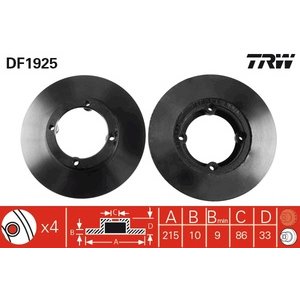 DISK PREDNJI  215 x 10  4/102 - SWIFT 1.0,1.3 -99