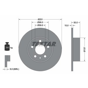 DISK ZADNJI  251 x 10  5/98 - ALFA 156/164