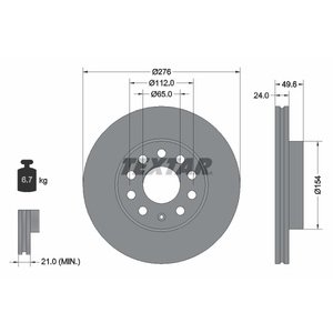 DISK PREDNJI  276 x 24  5/112 - GOLF VII/LEON  14-