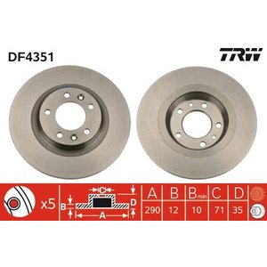 DISK ZADNJI  290 x 12  5/108 - C5/PEUGEOT 407/607