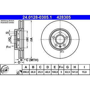 DISK PREDNJI  296 x 28  5/108 - S90 II, V60, V90