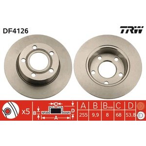 DISK ZADNJI  255 x 10  5/112 - A6 1998 - 2005