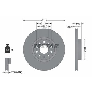 DISK PREDNJI  312 x 25  5/112 - GOLF V/VI/VII  03-