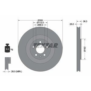 DISK ZADNJI 28 x 350 5/112 - Q7 (4M) 3.0 TDI 15-
