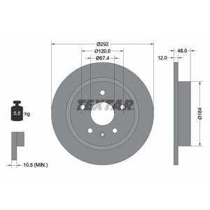 DISK ZADNJI 292 x 12  5/120 - INSIGNIA 08-, SAAB 9-5 10-12