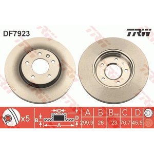 DISK PREDNJI  300 x 26  5/115 - ASTRA J, CHEVR CRUZE  09-