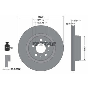 DISK PREDNJI 320x25  5/114,3 - MODEL 3
