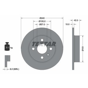 DISK ZADNJI  240 x 10  4/100 - ASTRA G 4 RUPE