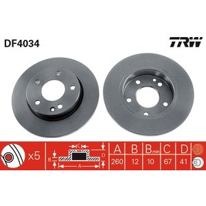 DISK PREDNJI  260 x 12  5/112 - W168 A140/A160 CDI