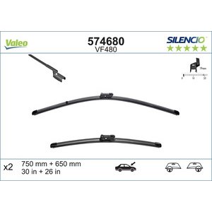 METLICE(SPOJLER),SET 750/650mm - SILENCIO X.TRM,VALEO