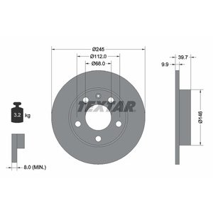 DISK ZADNJI  245 x 10  5/112 - AUDI 80 91-96/A4 00-09