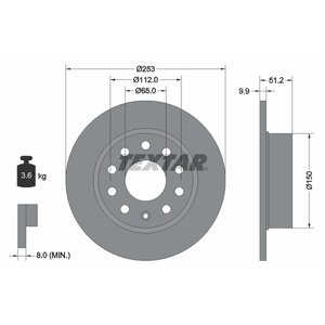 DISK ZADNJI  255 x 10  5/112 - A3/GOLF V/CADDY III