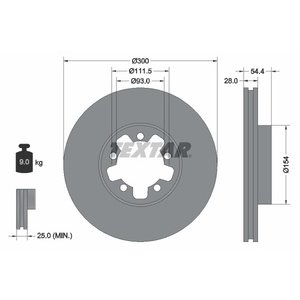 DISK PREDNJI 300 x 28  5/112 - TRANSIT 330 350 (2006)