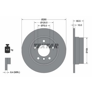 DISK ZADNJI  280 x 10  5/120 - BMW 1 E87