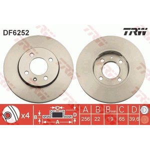 DISK PREDNJI  256 x 22  4/100 - UP/CITIGO/Mii  11-