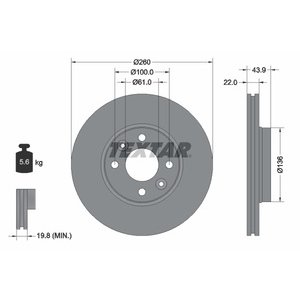 DISK PREDNJI  260 x 22  4/100 - LOGAN 06-