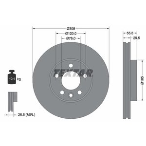 DISK PREDNJI  308 x 29  5/120 - T5,TOUAREG