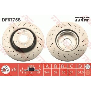 DISK PREDNJI  344 x 32  5/112 - E CLASS (W212): 09-
