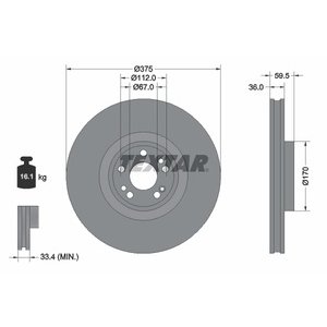 DISK PREDNJI 375x36  5/112 - GLE (V167)