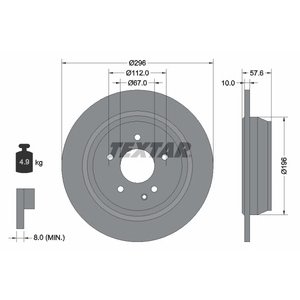 DISK ZADNJI  296 x 10  5/112 - 639 VITO `03-
