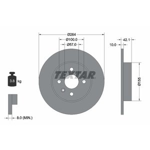 DISK ZADNJI  264 x 10  4/100 - ASTRA H