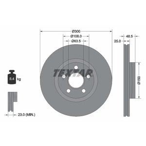 DISK PREDNJI 300X25 5X108 - TRANSIT/TOURNEO CONNECT V408