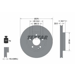 DISK PREDNJI  276 X 22  5/112 - A-CLASS (W169)/ B-CLASS (W245)