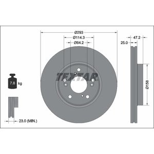 DISK PREDNJI 293 X 25 - HONDA HR-V 14