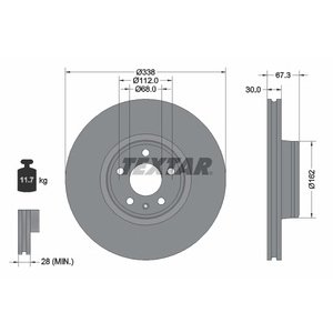 DISK PREDNJI 338 X 30 5/112 - AUDI A6 18