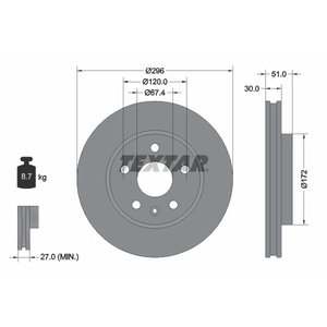 DISK PREDNJI  296 x 30  5/120 - INSIGNIA: 08-, SAAB 9-5: 10-