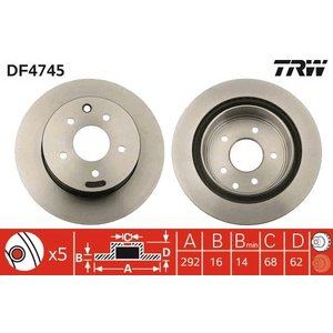 DISK ZADNJI  292 x 16  5/114 - QASHQAI/QASHQAI+2  07-
