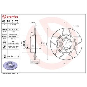 DISK ZADNJI  272 x 10 Power - GOLF VI/VII: 09-