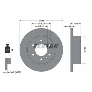 DISK ZADNJI  298 x 16  6/130 - CRAFTER 2.5 TDI 06SPRINTER 3-