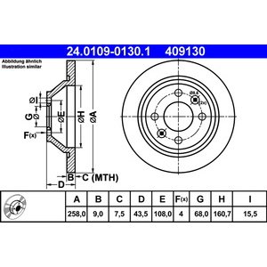 DISK ZADNJI  258 x 9    4/108 - SAAB 900/9000