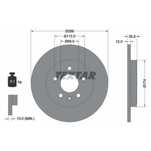 DISK ZADNJI  288 x 12  5/112 - A4  2005 - 2009