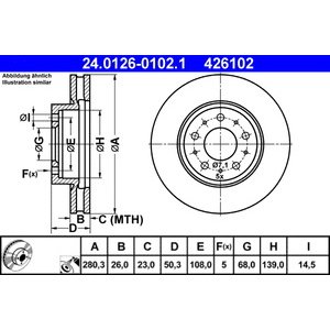 DISK PREDNJI  280 x 26  5/108 - 850/960/C70/V70  -00