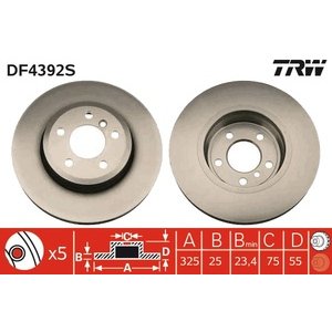 DISK PREDNJI  325 x 25  5/120 - BMW X3 E83