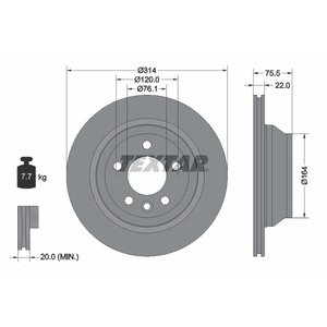 DISK ZADNJI  314 x 20  5/120 - TOUAREG