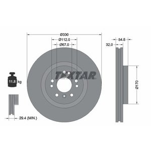 DISK PREDNJI  330 x 32  5/112 - W164 ML