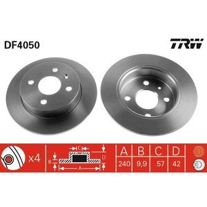 DISK ZADNJI  240 x 10  4/100 - ASTRA G 4 RUPE
